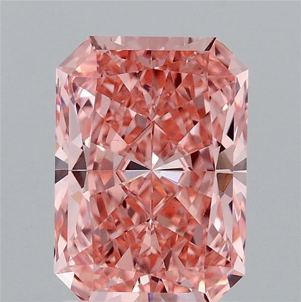 2.02ct Radiant FANCY VIVID PINK VVS2 Lab Created Diamond