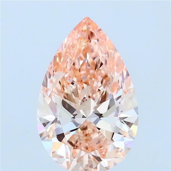 2ct Pear FANCY INTENSE ORANGY PINK VS2 Lab Created Diamond