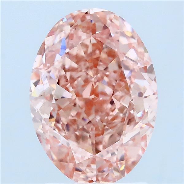 3.04ct Oval FANCY VIVID PINK VS1 Lab Created Diamond