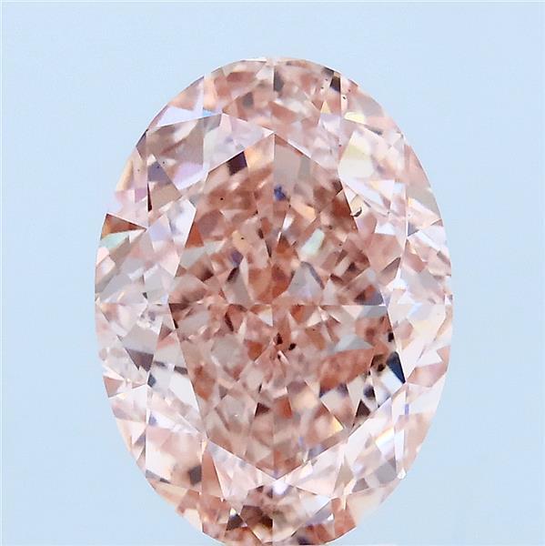 4.02ct Oval FANCY VIVID PINK VS2 Lab Created Diamond