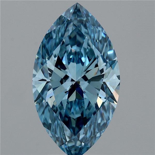5.1ct Marquise FANCY VIVID BLUE VVS2 Lab Created Diamond
