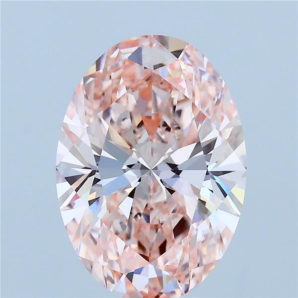 3.01ct Oval FANCY INTENSE PINK VVS2 Lab Created Diamond