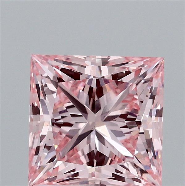 1.95ct Princess FANCY INTENSE PINK VVS2 Lab Created Diamond