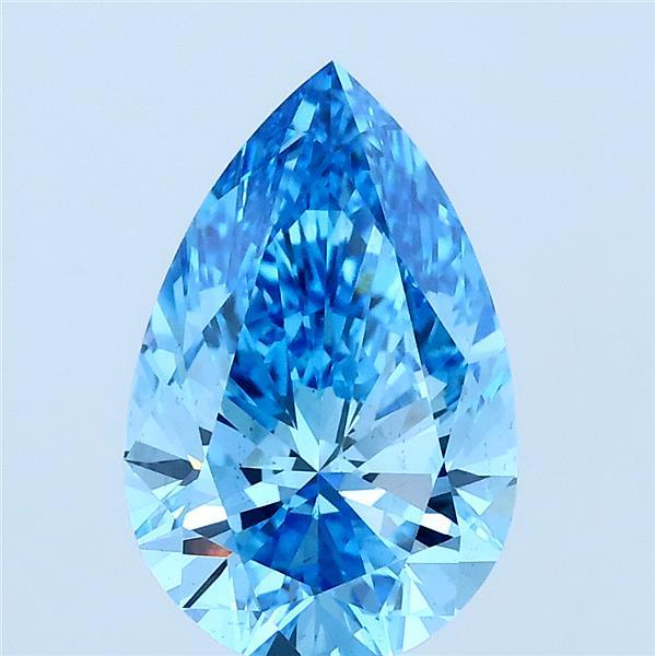 2.17ct Pear FANCY VIVID BLUE VS2 Lab Created Diamond