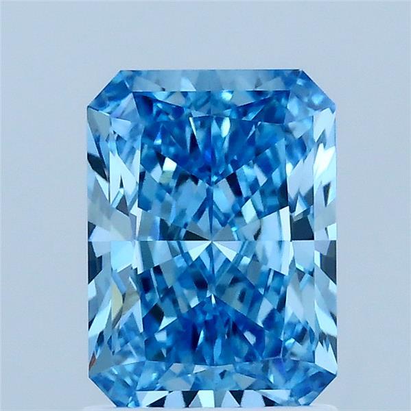 1.51ct Radiant FANCY VIVID BLUE VVS2 Lab Created Diamond