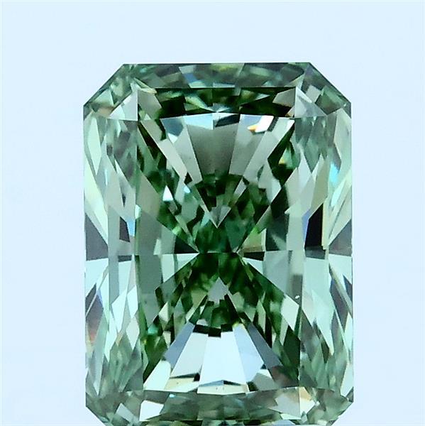 2.01ct Radiant FANCY VIVID GREEN VS1 Lab Created Diamond