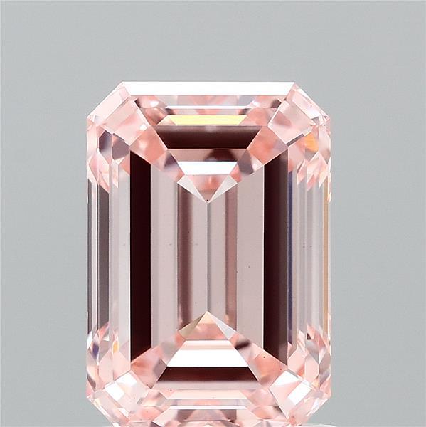 2.03ct Emerald FANCY INTENSE PINK VS1 Lab Created Diamond