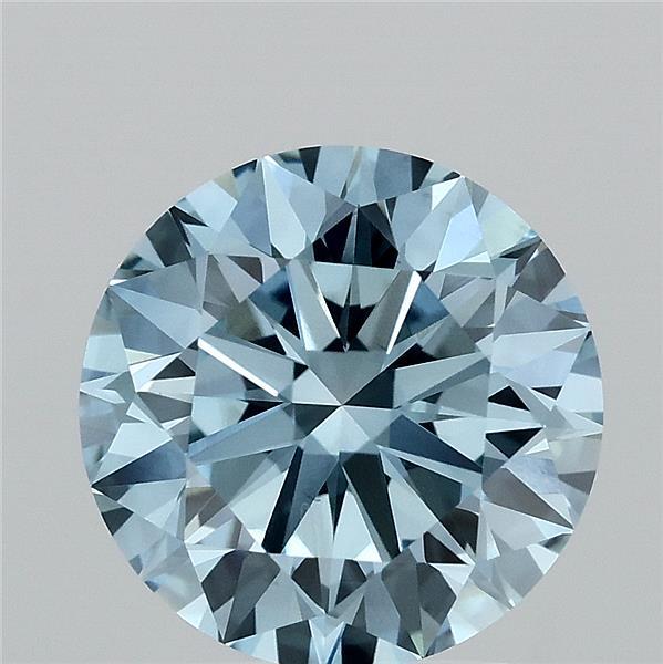 3.01ct Round FANCY VIVID BLUE VS1 Lab Created Diamond