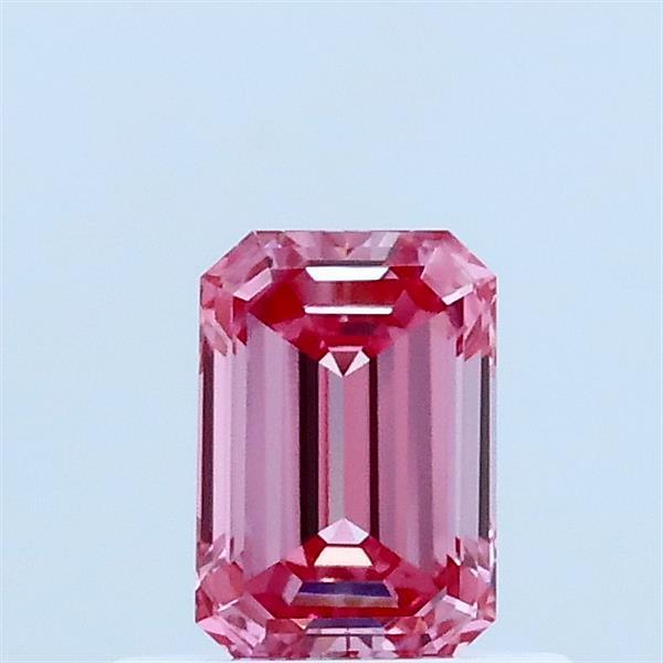 0.54ct Emerald FANCY VIVID PINK VVS2 Lab Created Diamond