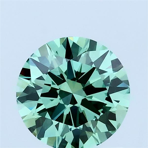 1ct Round FANCY VIVID GREEN VVS2 Lab Created Diamond