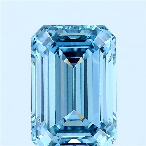 2.08ct Emerald FANCY VIVID BLUE VVS2 Lab Created Diamond