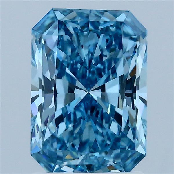 1.72ct Radiant FANCY VIVID BLUE VS1 Lab Created Diamond