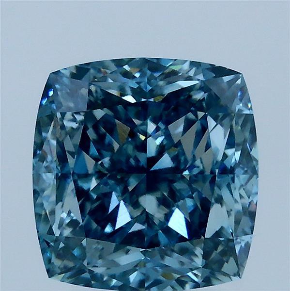 3.29ct Cushion FANCY VIVID BLUE VS1 Lab Created Diamond