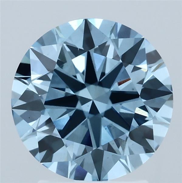 2.5ct Round FANCY VIVID BLUE VS1 Lab Created Diamond