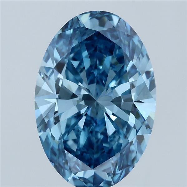 3ct Oval FANCY VIVID BLUE VVS2 Lab Created Diamond