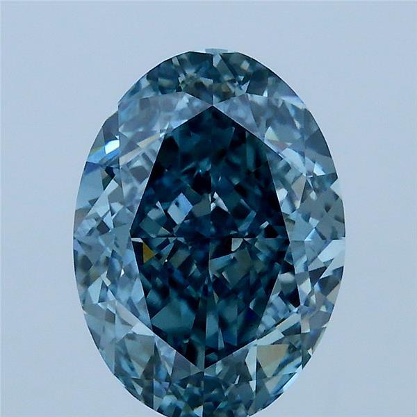 3.03ct Oval FANCY INTENSE GREENISH BLUE VVS2 Lab Created Diamond