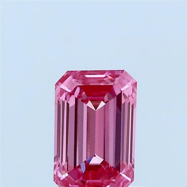 0.53ct Emerald FANCY VIVID PINK VVS2 Lab Created Diamond