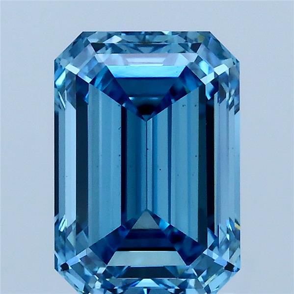 2.2ct Emerald FANCY VIVID BLUE VS2 Lab Created Diamond