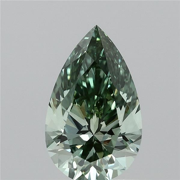 1.03ct Pear FANCY VIVID GREEN VVS2 Lab Created Diamond