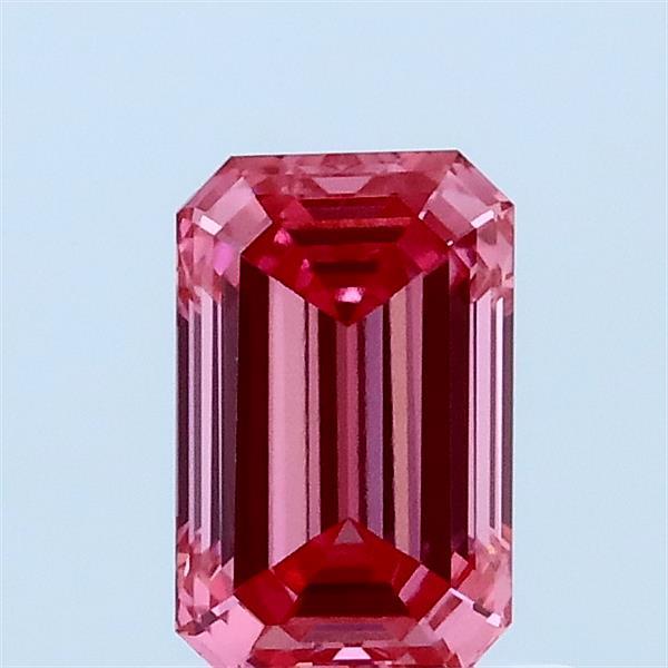 0.85ct Emerald FANCY VIVID PINK VVS2 Lab Created Diamond