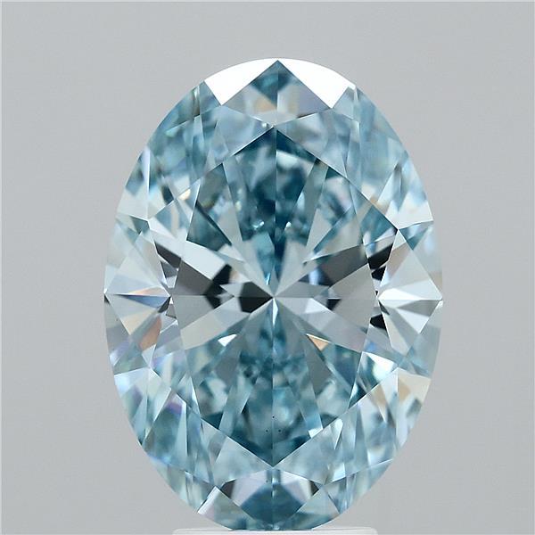 5.06ct Oval FANCY VIVID BLUE VS1 Lab Created Diamond