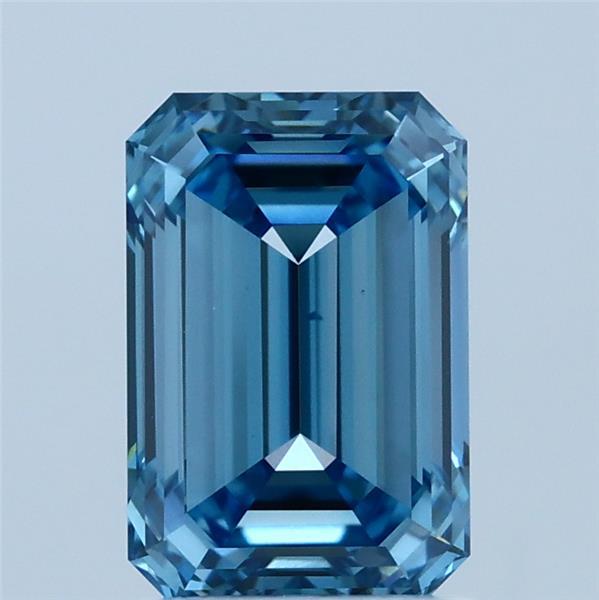 2.02ct Emerald FANCY VIVID BLUE VS1 Lab Created Diamond