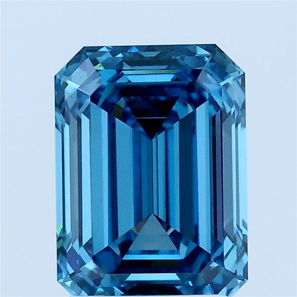 1.9ct Emerald FANCY VIVID BLUE VS1 Lab Created Diamond