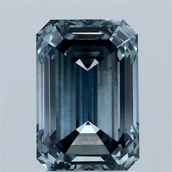 2.06ct Emerald FANCY VIVID BLUE VS1 Lab Created Diamond