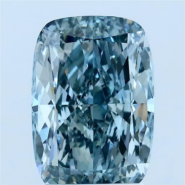 2.04ct Cushion FANCY INTENSE BLUE GREEN VS1 Lab Created Diamond