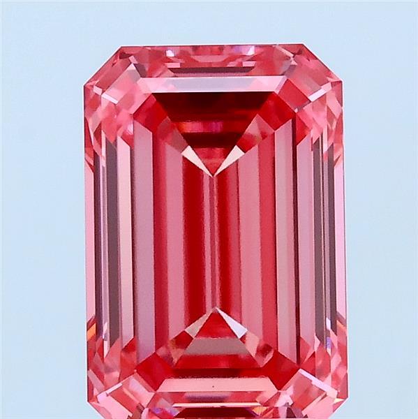 2.53ct Emerald FANCY VIVID PINK VVS2 Lab Created Diamond