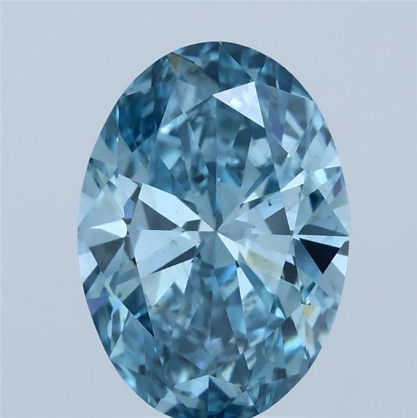 2.03ct Oval FANCY VIVID BLUE VS2 Lab Created Diamond