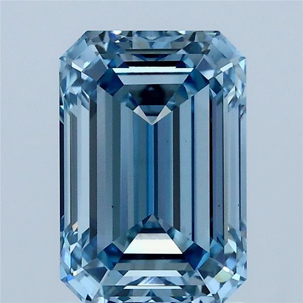 1.87ct Emerald FANCY VIVID BLUE VS1 Lab Created Diamond