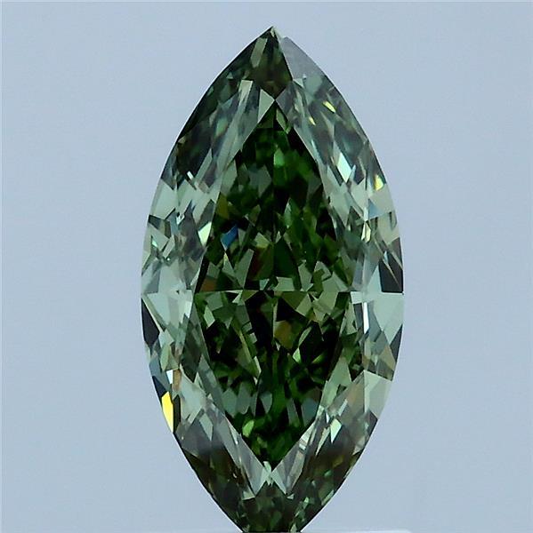 1.51ct Marquise FANCY VIVID GREEN VVS2 Lab Created Diamond