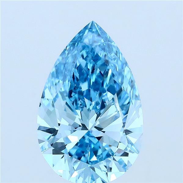 3.51ct Pear FANCY VIVID BLUE VS1 Lab Created Diamond