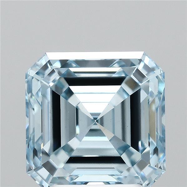 3.28ct Asscher FANCY INTENSE BLUE VS1 Lab Created Diamond