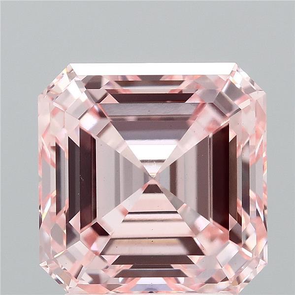 3.2ct Asscher FANCY INTENSE PINK VS1 Lab Created Diamond