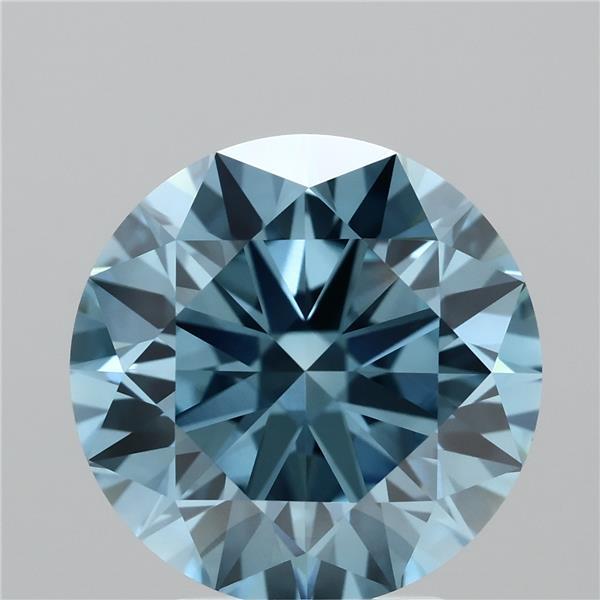4.01ct Round FANCY VIVID BLUE VVS2 Lab Created Diamond
