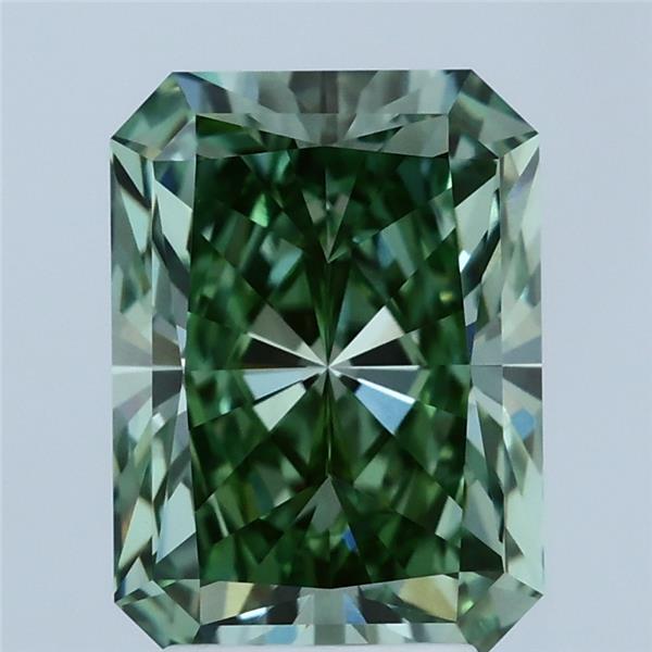 3.07ct Radiant FANCY VIVID GREEN VVS2 Lab Created Diamond