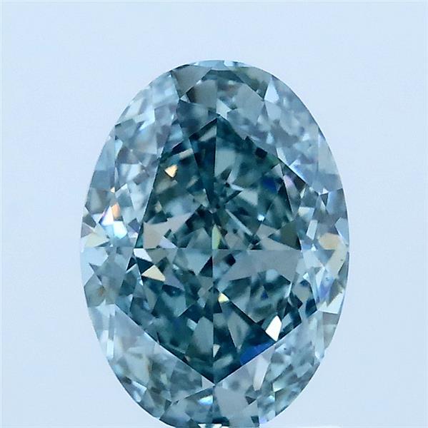 2.05ct Oval FANCY VIVID GREEN BLUE VS1 Lab Created Diamond