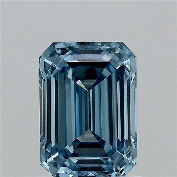 1.54ct Emerald FANCY VIVID BLUE VVS2 Lab Created Diamond