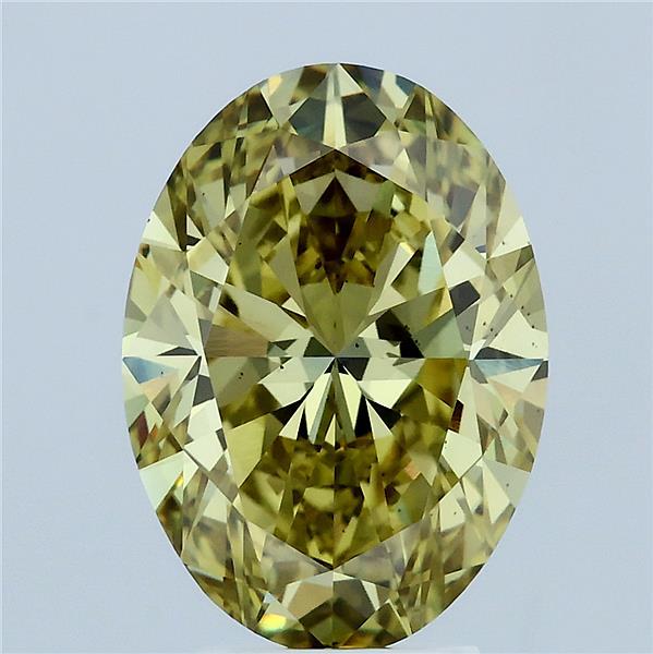 3.91ct Oval FANCY VIVID YELLOW VS2 Lab Created Diamond
