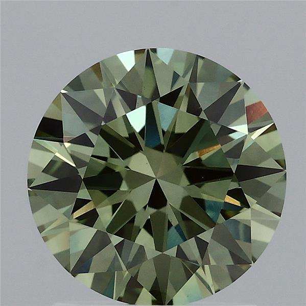 1.5ct Round FANCY VIVID GREEN VVS2 Lab Created Diamond