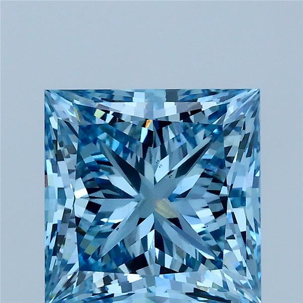 3.09ct Princess FANCY VIVID BLUE VS1 Lab Created Diamond
