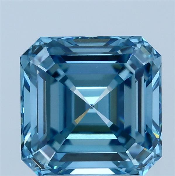 2.5ct Asscher FANCY VIVID BLUE VVS2 Lab Created Diamond