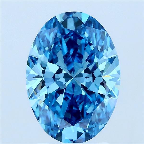 2.01ct Oval FANCY VIVID BLUE VVS2 Lab Created Diamond
