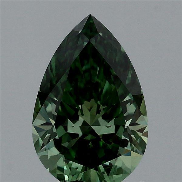 1.01ct Pear FANCY VIVID GREEN VS1 Lab Created Diamond