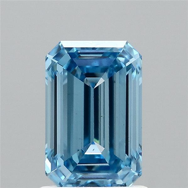 1.5ct Emerald FANCY VIVID BLUE VS2 Lab Created Diamond