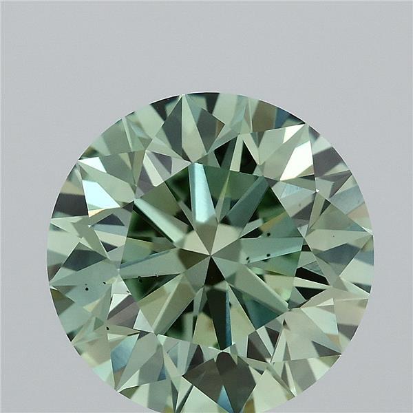 3.04ct Round FANCY VIVID GREEN VS2 Lab Created Diamond