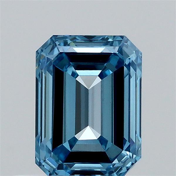 0.73ct Emerald FANCY VIVID BLUE VVS2 Lab Created Diamond