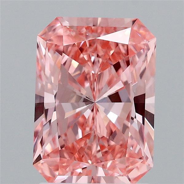 2.06ct Radiant FANCY VIVID PINK VVS2 Lab Created Diamond